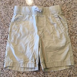 Nautica Size 4 Solid Beige Khaki Cargo Shorts Knee Length Elastic Waist